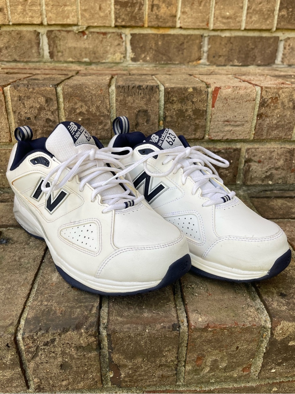New Balance 623v3 Men’s 10 4E Extra Wide White Navy Training Shoes MX623WN3